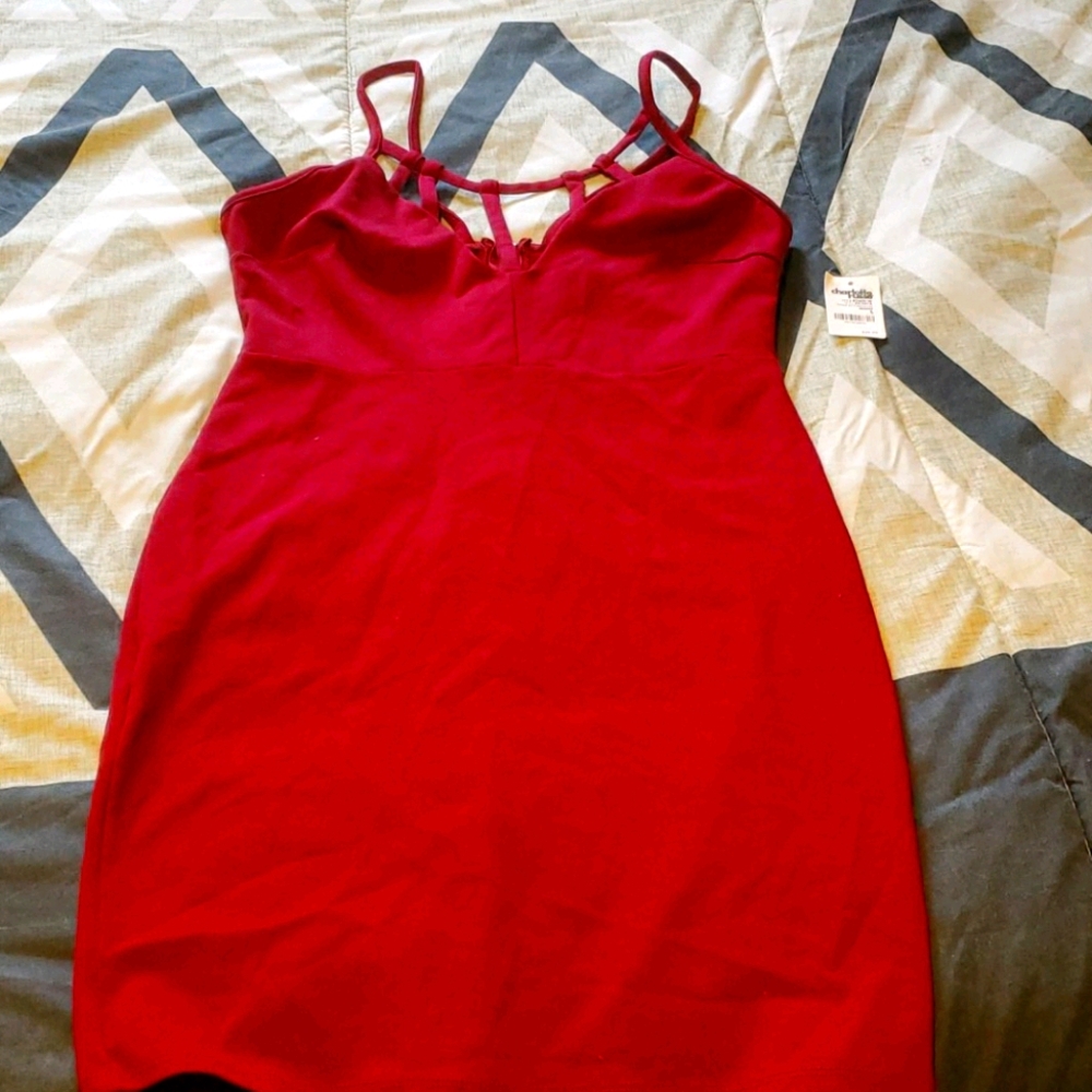 BRAND NEW Burgundy Strappy Dress